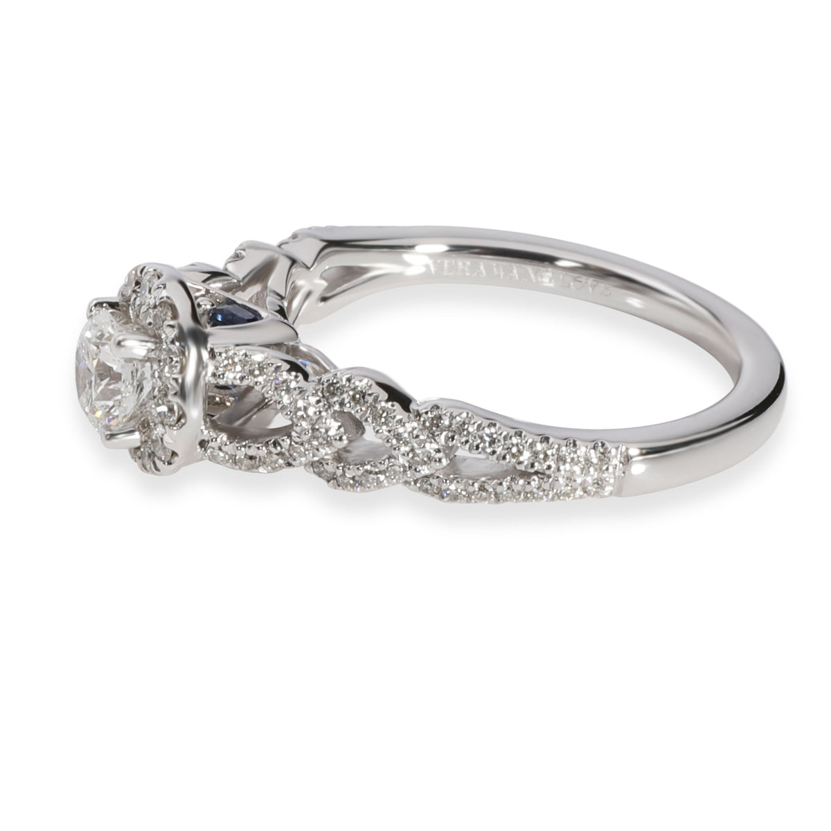 Vera Wang Halo Diamond Engagement Ring in 14K White Gold 0.75 CTW