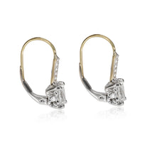 GIA Certified Emerald Diamond Earrings in 18KT Gold F VS1-VS2 1.19 CTW