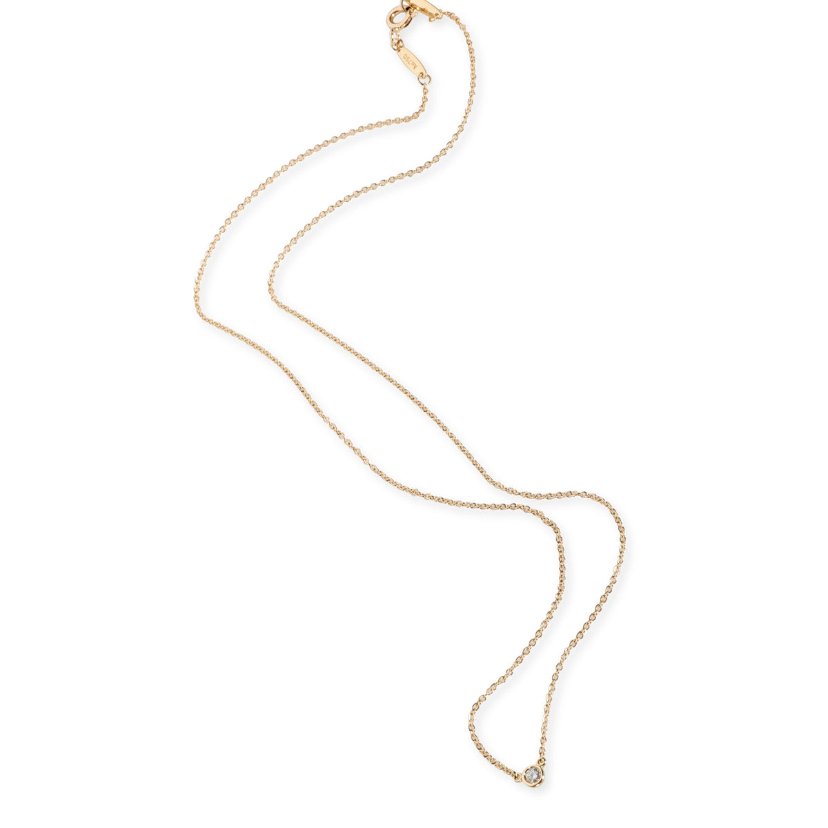 Tiffany & Co. Elsa Peretti Diamonds by the Yard Necklace in 18K Gold 0.05 CTW