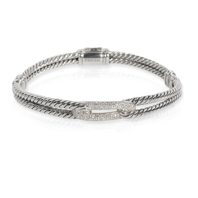 David Yurman Labryinth Diamond Bracelet in  Sterling Silver 0.29 CTW