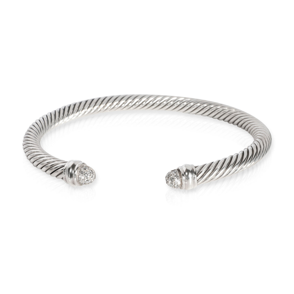 David Yurman Cable Classics Diamond Bracelet in  Sterling Silver 0.26 CTW
