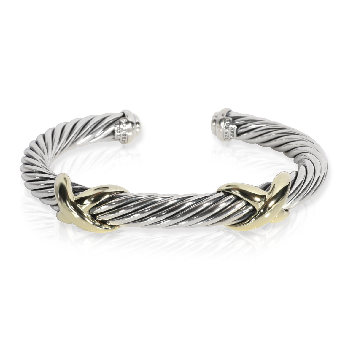 David Yurman X Bracelet in 14K Yellow Gold Sterling Silver by WP