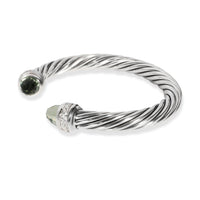 David Yurman Prasiolite Diamond Cable Bracelet in  Sterling Silver  0.41 CTW