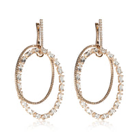 Hoop Earrings with Morganite, White and Champagne Diamonds in 18K Rose Gold