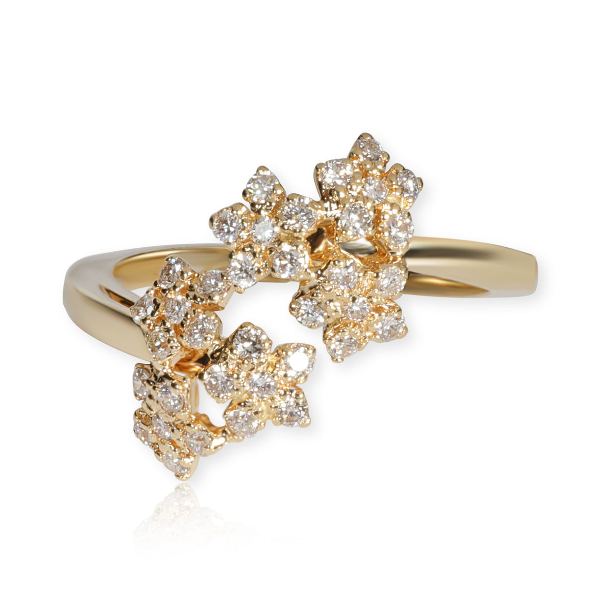 Flower Cluster Diamond Ring in 18K Yellow Gold 0.56 CTW