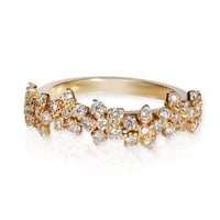 Cluster Flower Diamond Ring in 18K Yellow Gold 0.65 CTW