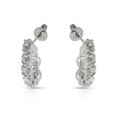 Tiffany & Co. Inside Out Diamond Hoop Earrings in Platinum 4.50 CTW