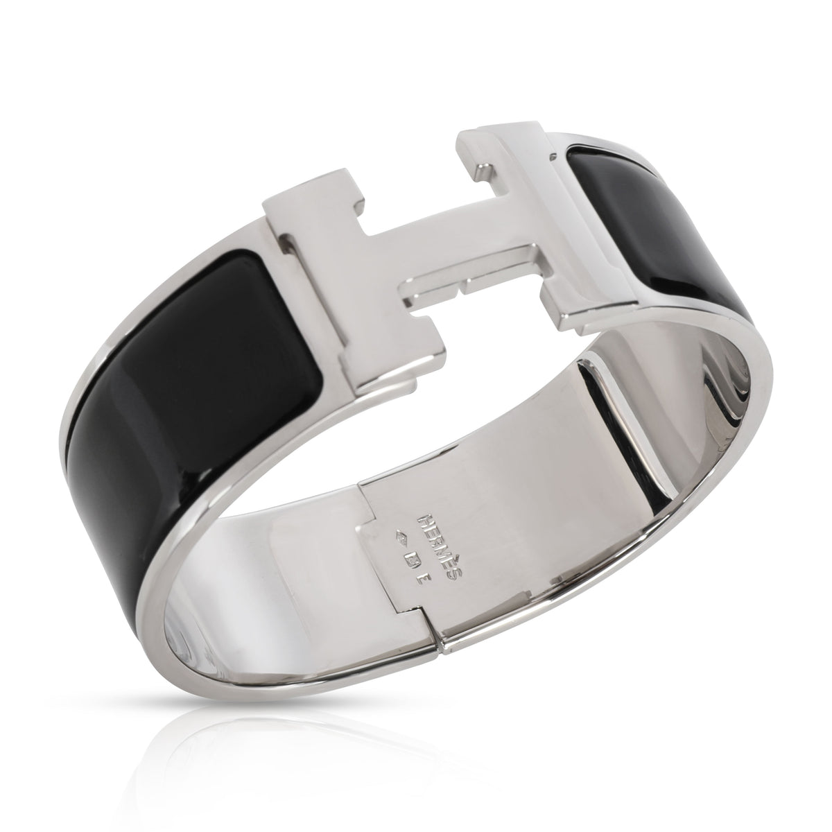 Hermès Black Clic Clac H Palladium-Plated Bracelet