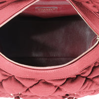 Chanel Burgundy Jersey Quilted Bubble Bag