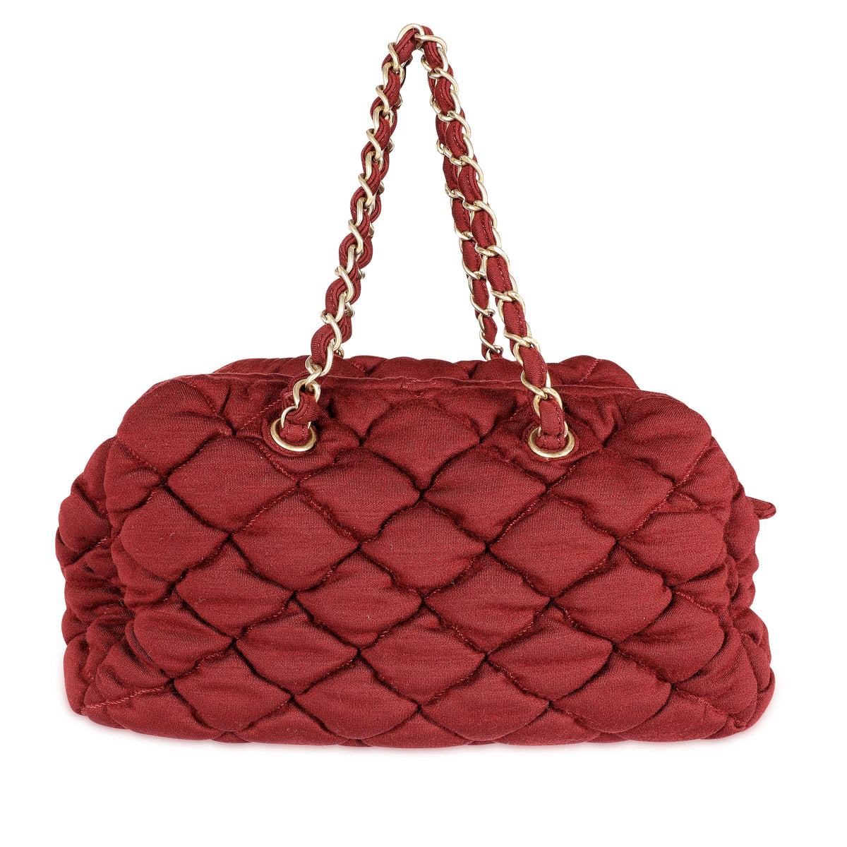 Chanel Burgundy Jersey Quilted Bubble Bag