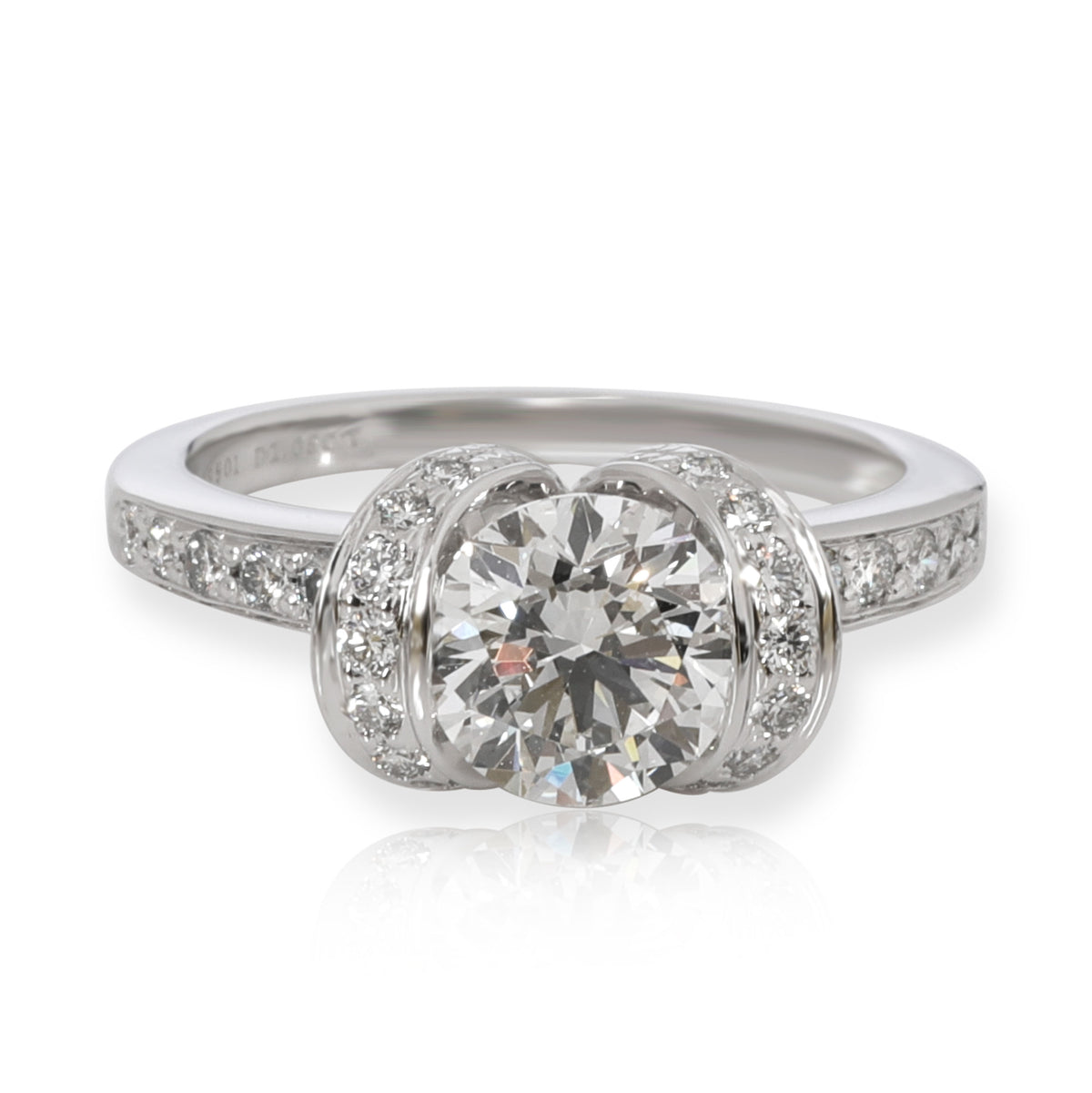 Tiffany & Co. Ribbon Diamond Engagement Ring in  Platinum H VS1 1.32 CTW