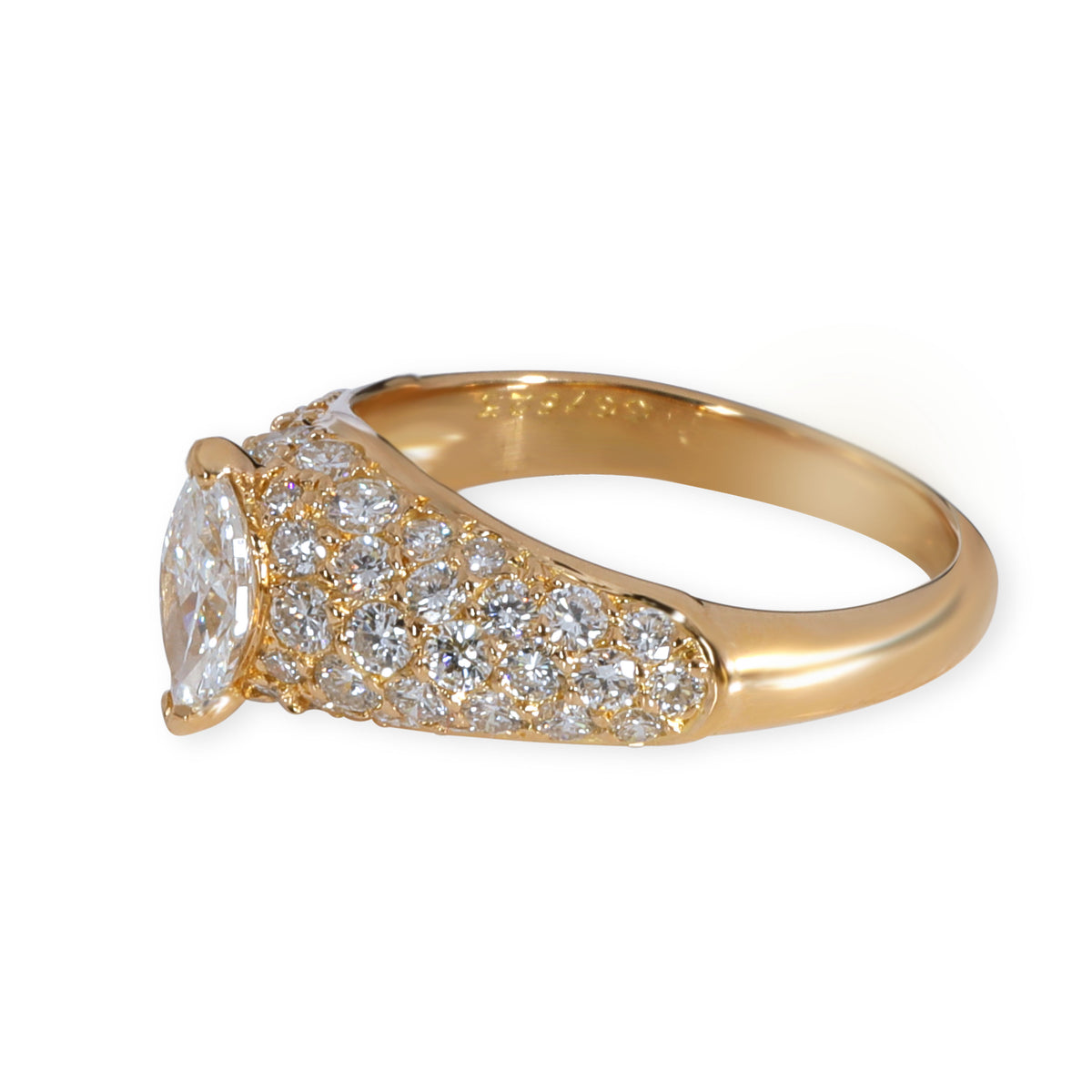 Cartier Pave Marquise Diamond Engagement Ring in 18K Yellow Gold 1.9 CTW