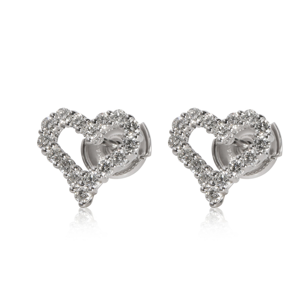 Tiffany & Co. Diamond Heart Earrings in  Platinum 0.57 CTW