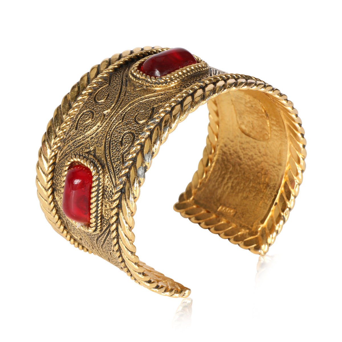 Rare Vintage Chanel Gripoix Byzantine Cuff Gold Plated