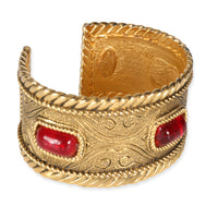 Rare Vintage Chanel Gripoix Byzantine Cuff Gold Plated