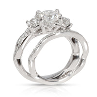 James Allen Three Stone Diamond Wedding Set in  Platinum F SI1 1.71 CTW