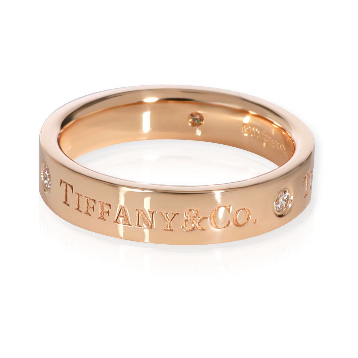 Tiffany & Co. Band Ring with Diamonds in 18K Rose Gold 0.07 CTW