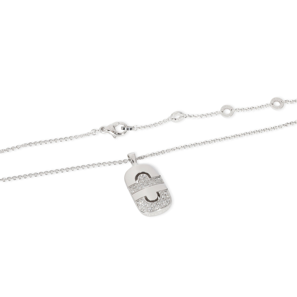 Bulgari Parentesi Diamond Necklace in 18K White Gold 0.52 CTW