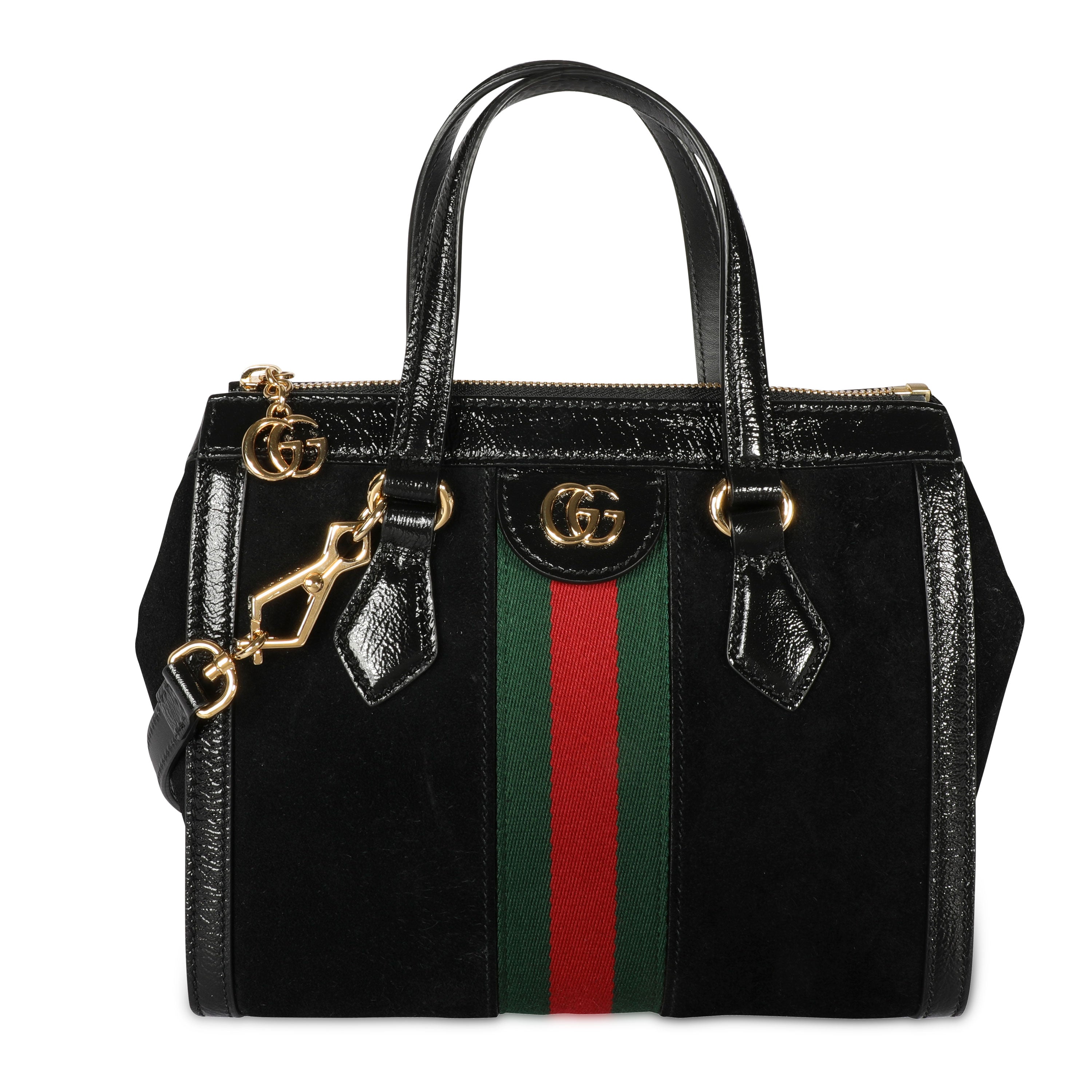 Gucci Black Suede and Patent Ophidia Doctor Bag