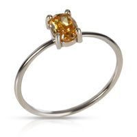 GIA Fancy Intense Orange-Yellow Oval Diamond Engagement Ring in 18KT Gold 0.51ct