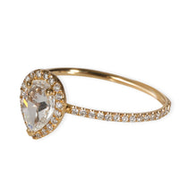 Reimagined Pear Shape Rose Cut Diamond Engagement Ring in 18K Gold F VS 0.68ctw