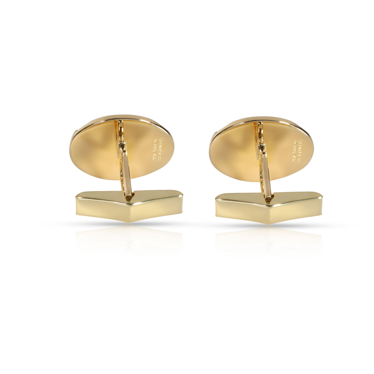 Tiffany & Co. Oval Textured Cufflinks in 18K Yellow Gold