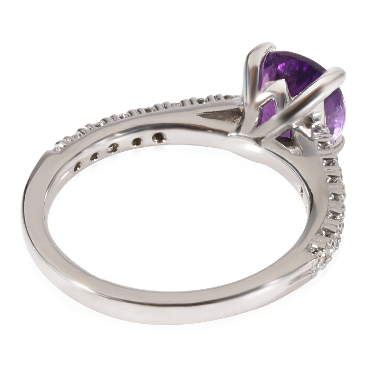 Ritani Amethyst Engagement Ring in 14K White Gold