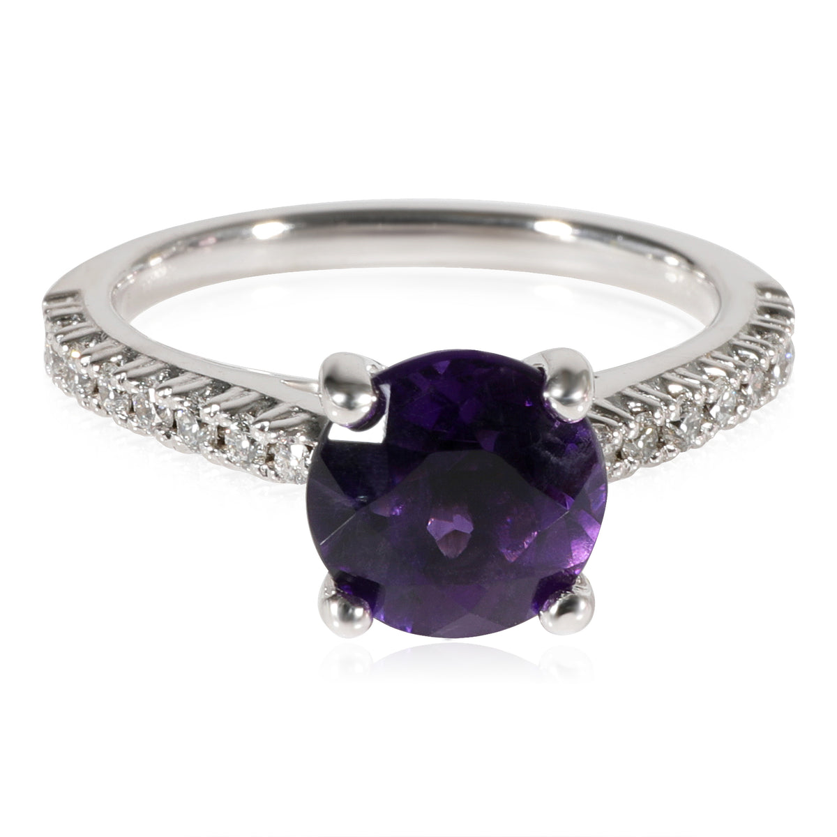 Ritani Amethyst Engagement Ring in 14K White Gold