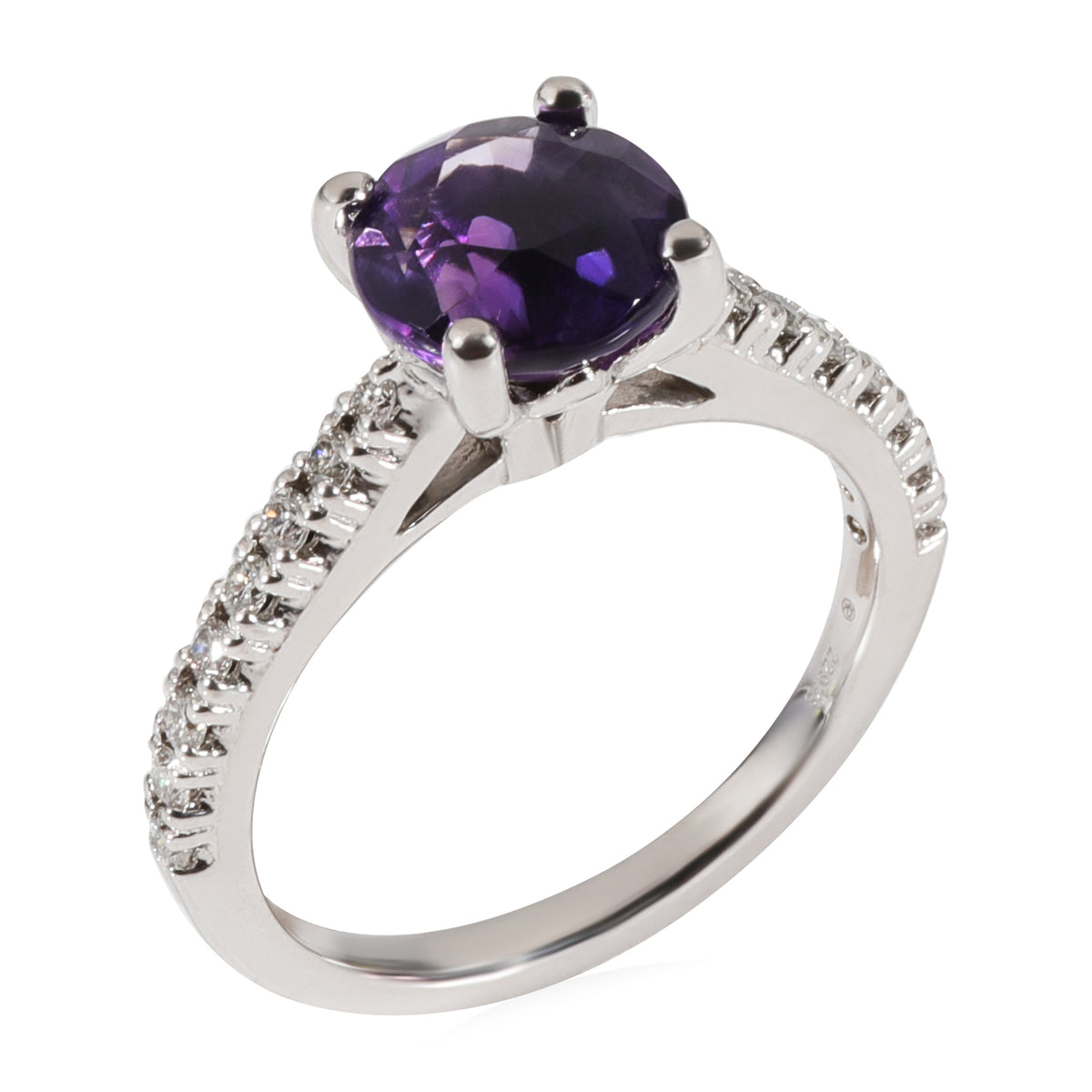 Ritani Amethyst Engagement Ring in 14K White Gold