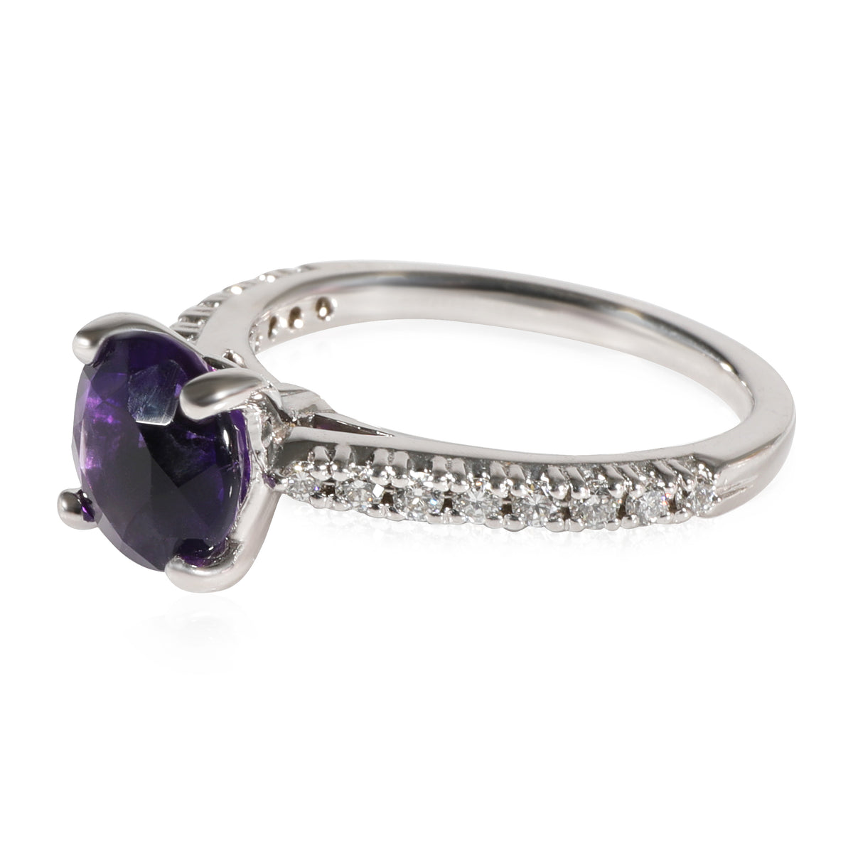 Ritani Amethyst Engagement Ring in 14K White Gold