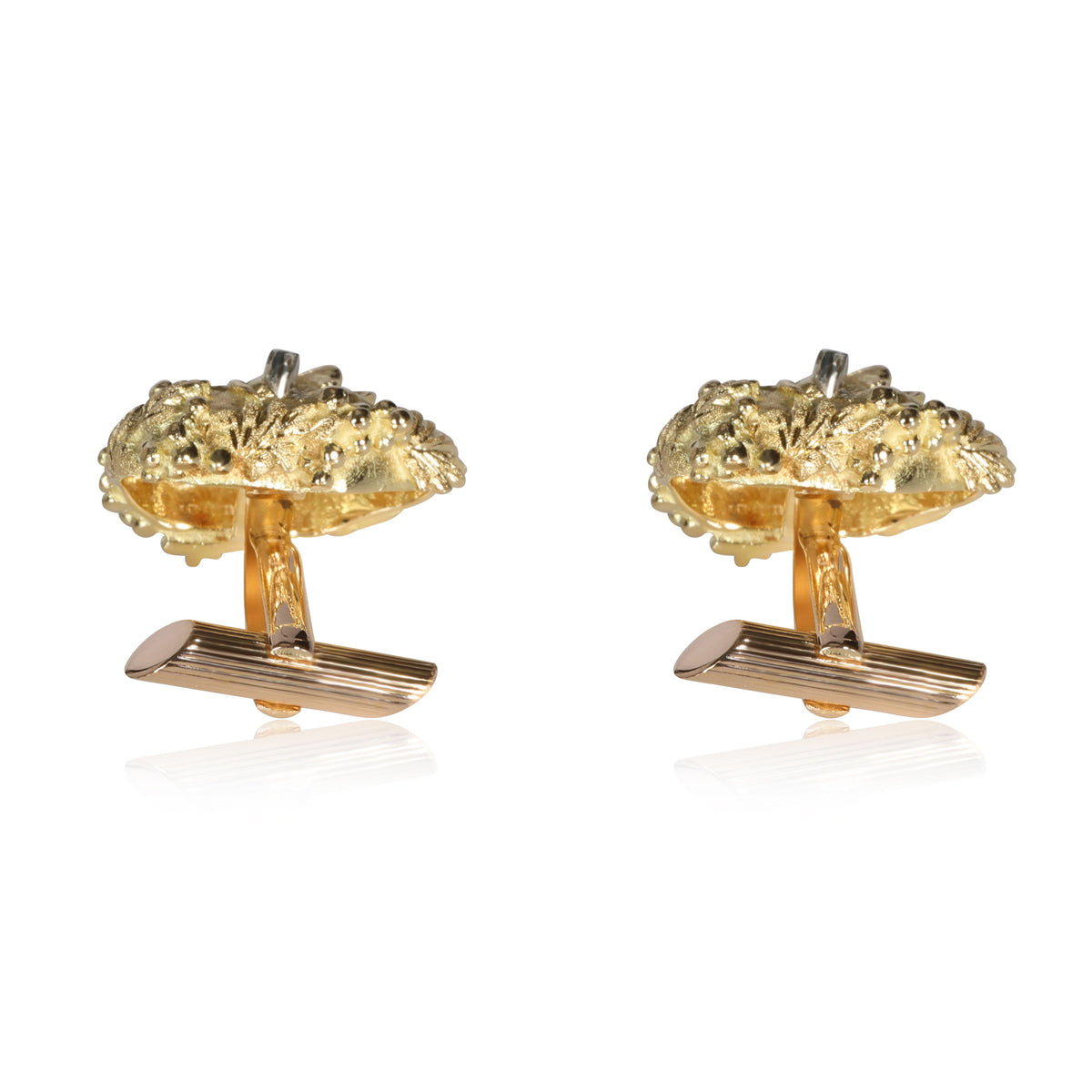 Bacchus Diamond Cufflinks in 18K Yellow Gold 0.04 CTW