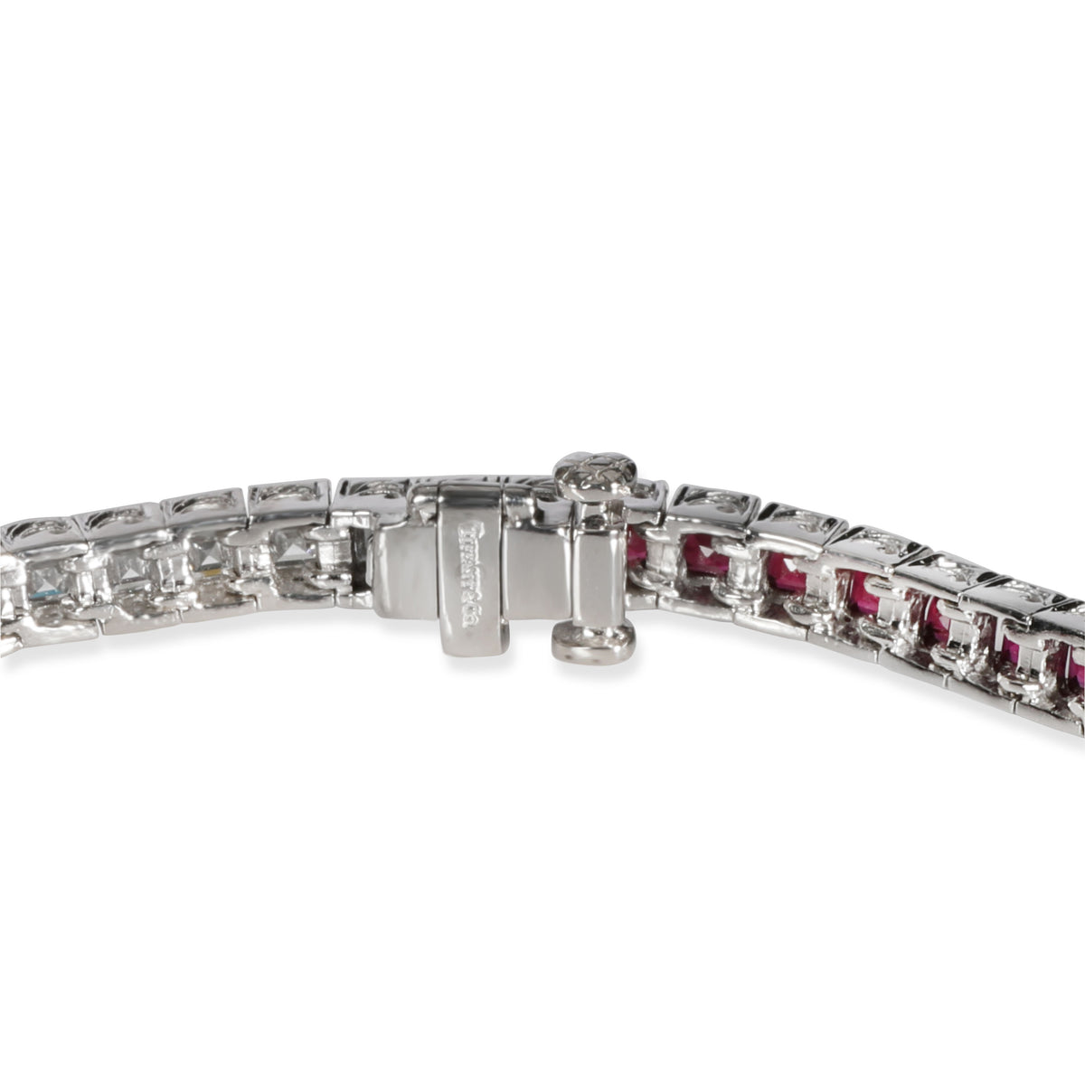 Tiffany Ruby & Diamond Channel Bracelet in Platinum 3.50 CTW