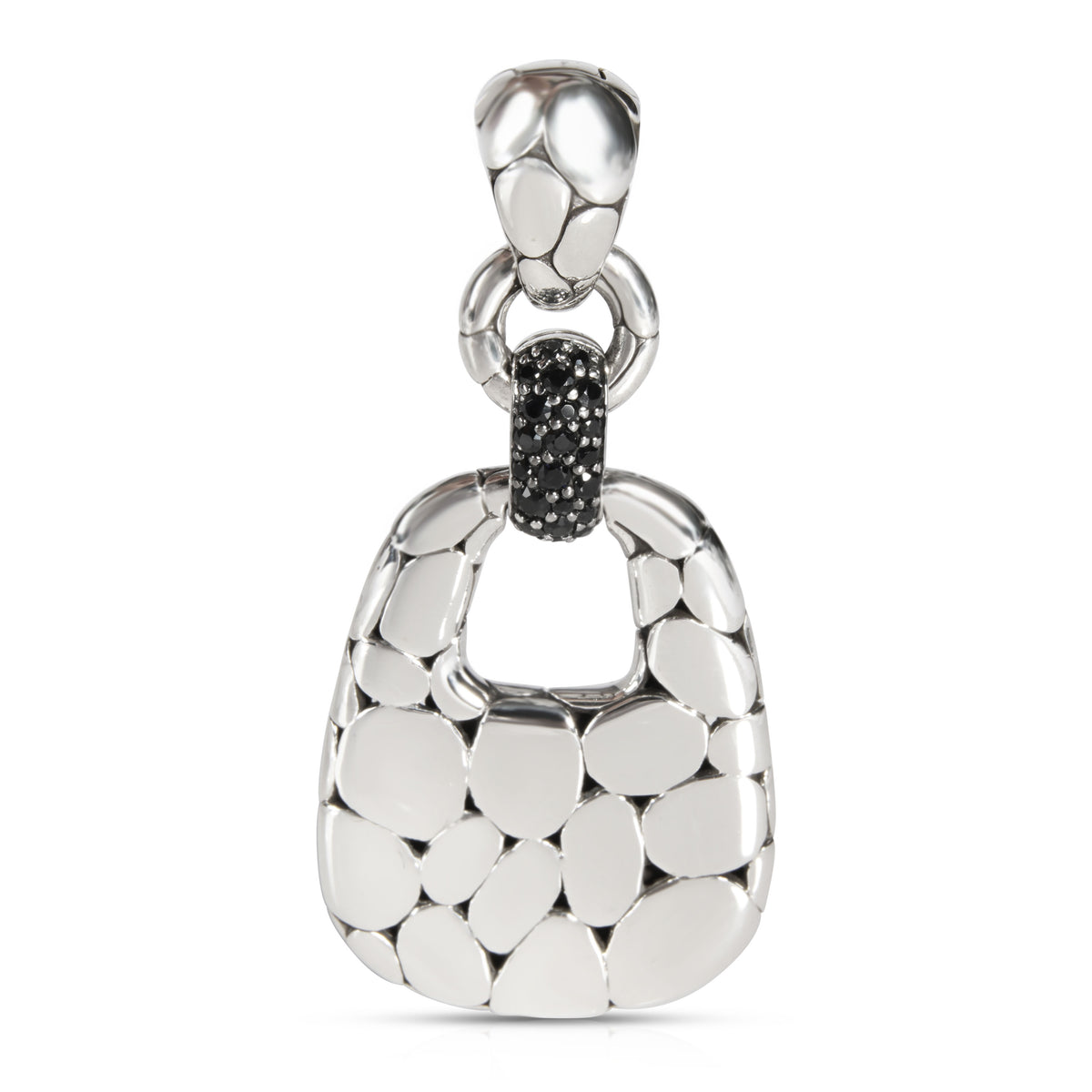 John Hardy Kali Door Knocker Pendant with Black Sapphires in Sterling Silver