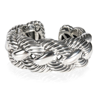 David Yurman Woven Cable Wide Cuff in  Sterling Silver