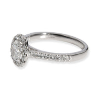 Oval Halo Diamond Engagement Ring in  Platinum D SI2 0.91 CTW