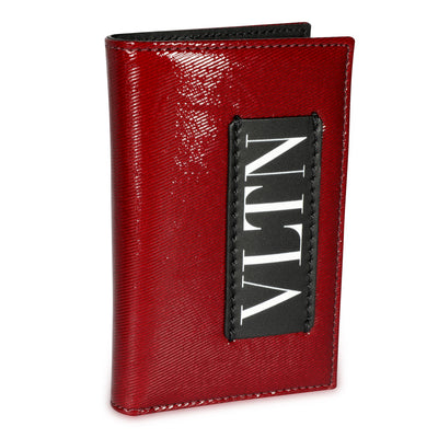Valentino Maroon & Black VLTN Card Holder