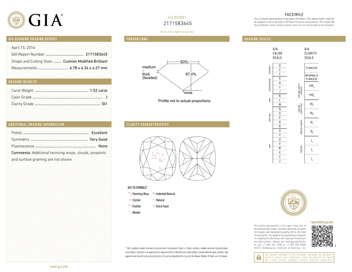 Certified 1.52 Ct  cut   Loose Diamond