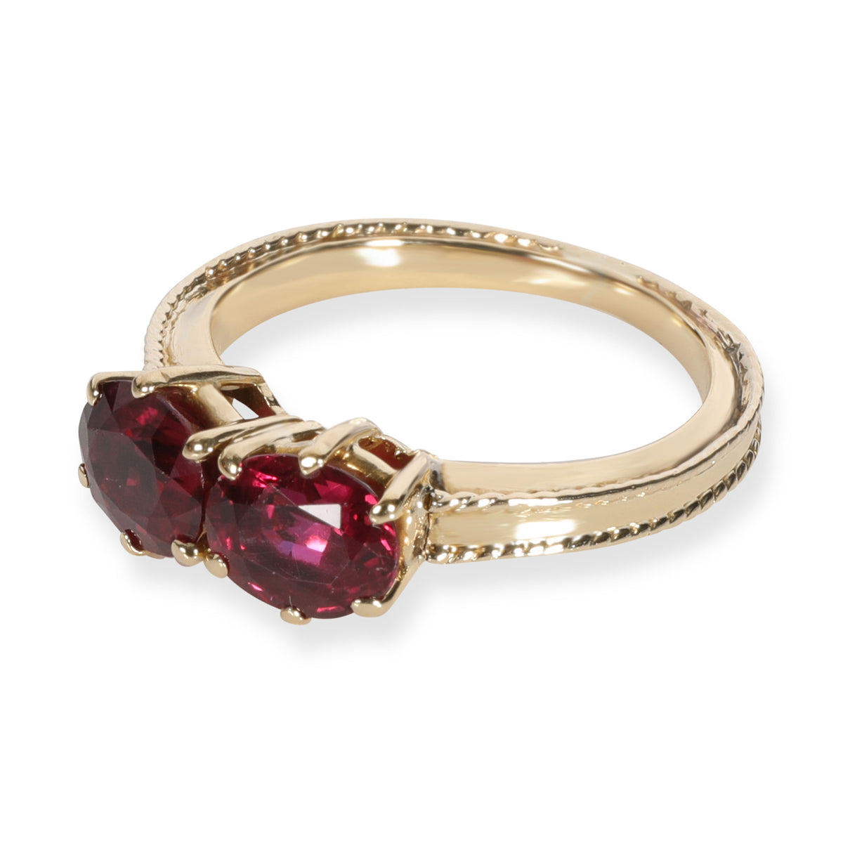 Tiffany & Co. Vintage Double Ruby Ring in 18K Yellow Gold