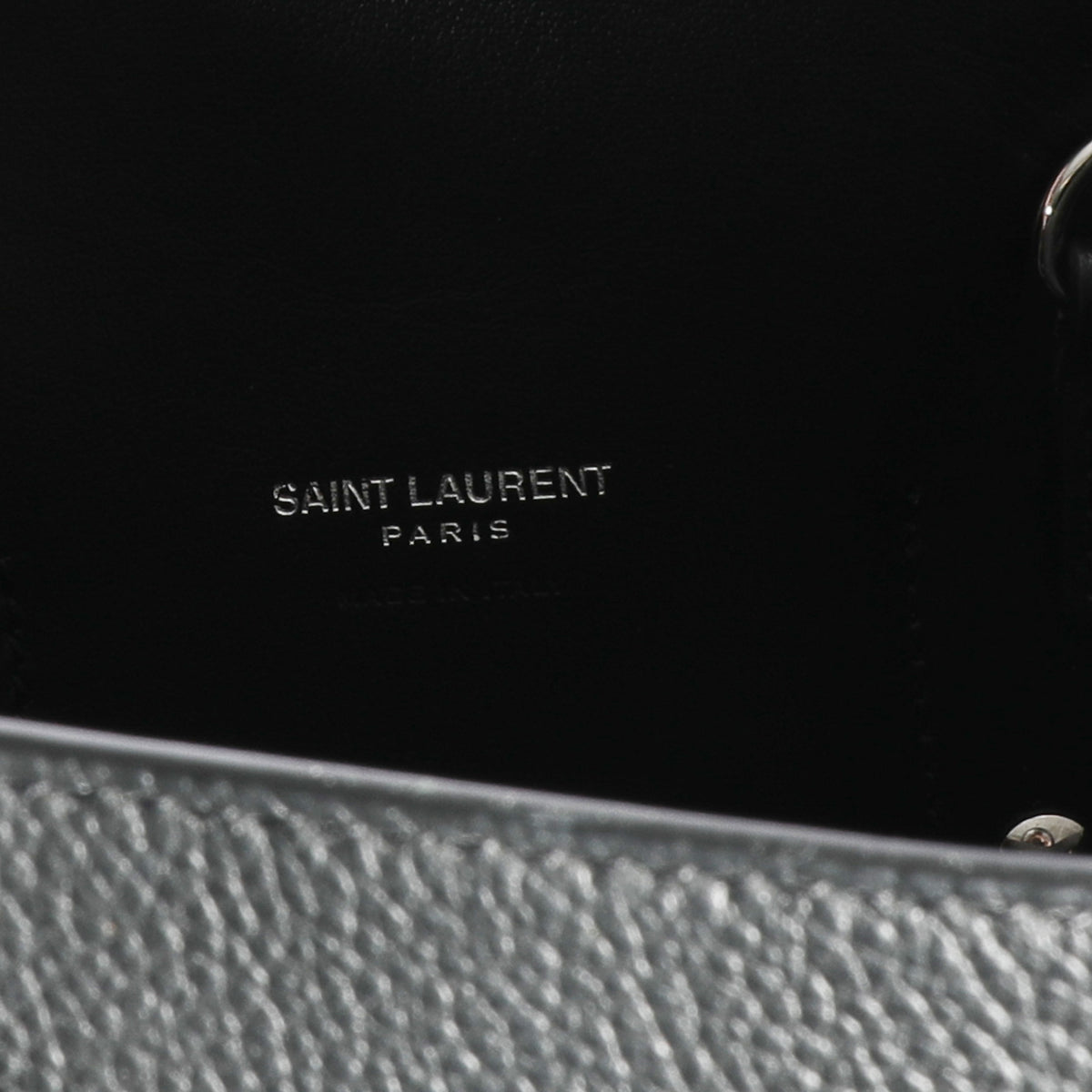 Saint Laurent Black Grained Leather Small Sac De Jour Bag