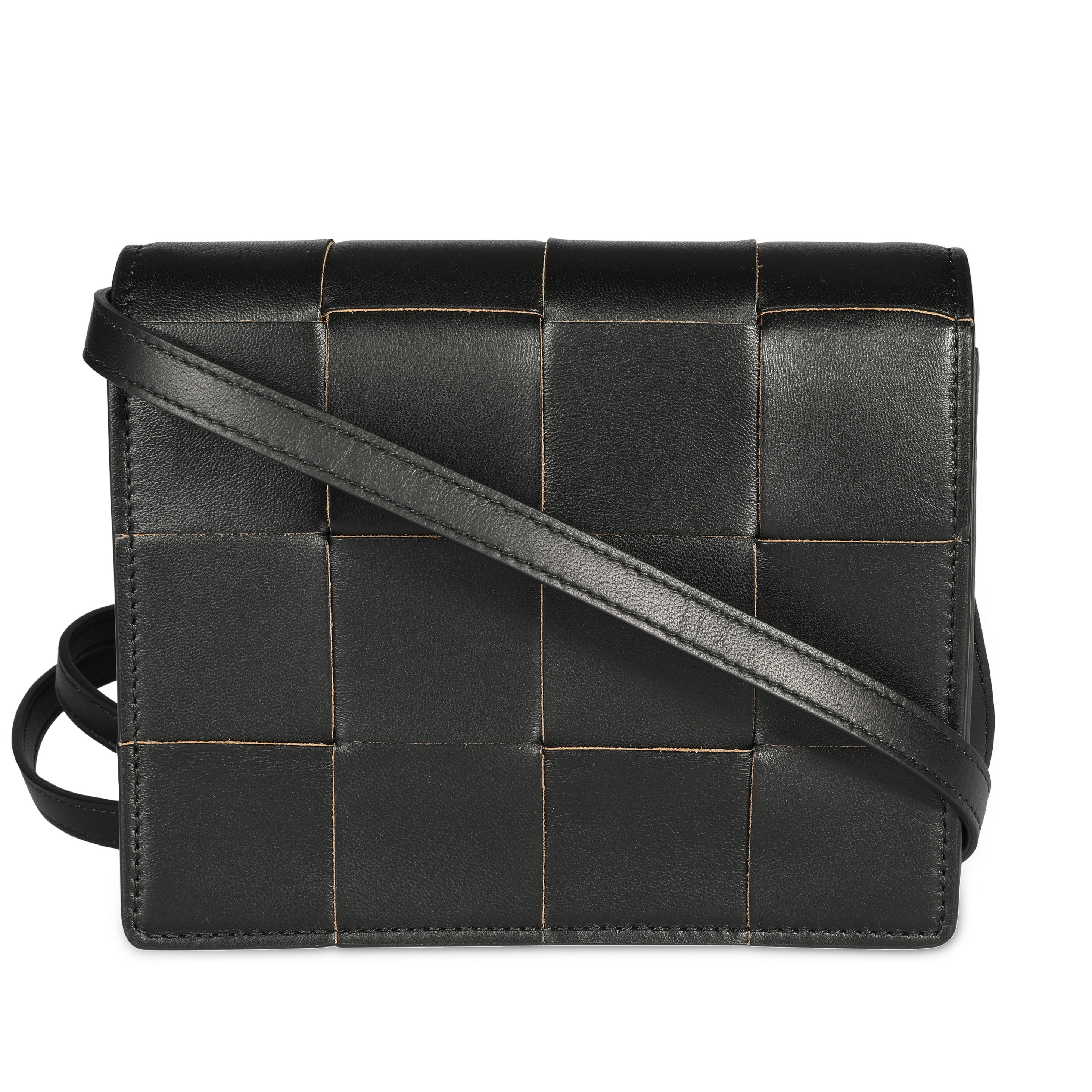 Bottega Veneta Black Maxi Intrecciato Mini Cassette Crossbody Bag