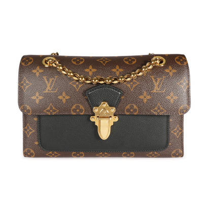 Louis Vuitton Monogram Canvas Black Leather Victoire Chain Bag