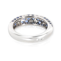 Cartier Mimi Sapphire & Diamond Pave Dome Ring in 18K White Gold