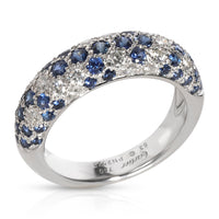 Cartier Mimi Sapphire & Diamond Pave Dome Ring in 18K White Gold