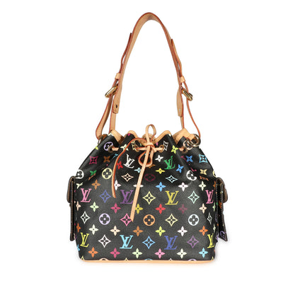 Louis Vuitton x Takashi Murakami Black Monogram Multicolore Noé Bag