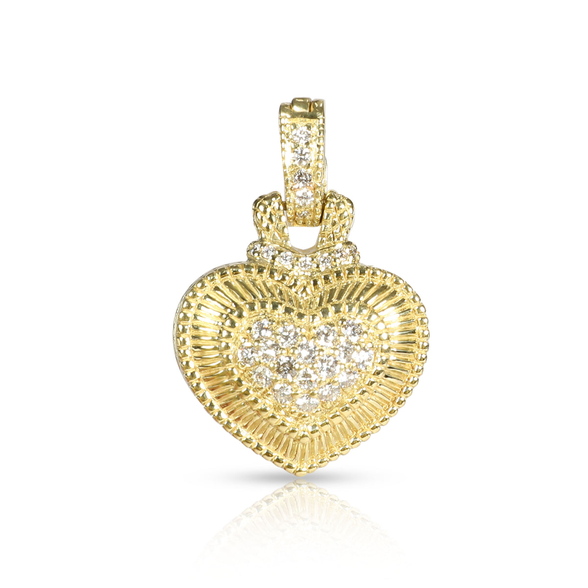 Judith Ripka Diamond Heart Pendant in 18K Yellow Gold 0.51 CTW