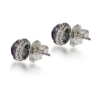 David Yurman Chatelaine Amethyst Earrings in  Sterling Silver Purple