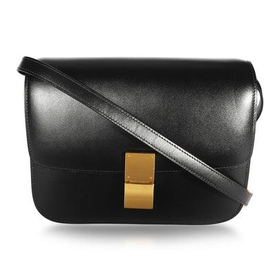 Celine Black Smooth Calfskin Classic Box Bag