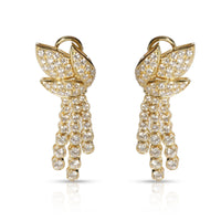 Leaf Earrings with Removable Diamond Drop Spray in 18KT Yellow Gold 2.50 CTW