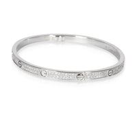 Cartier Love Bracelet Small Model with Pave Diamonds in 18K White Gold 0.95 CTW