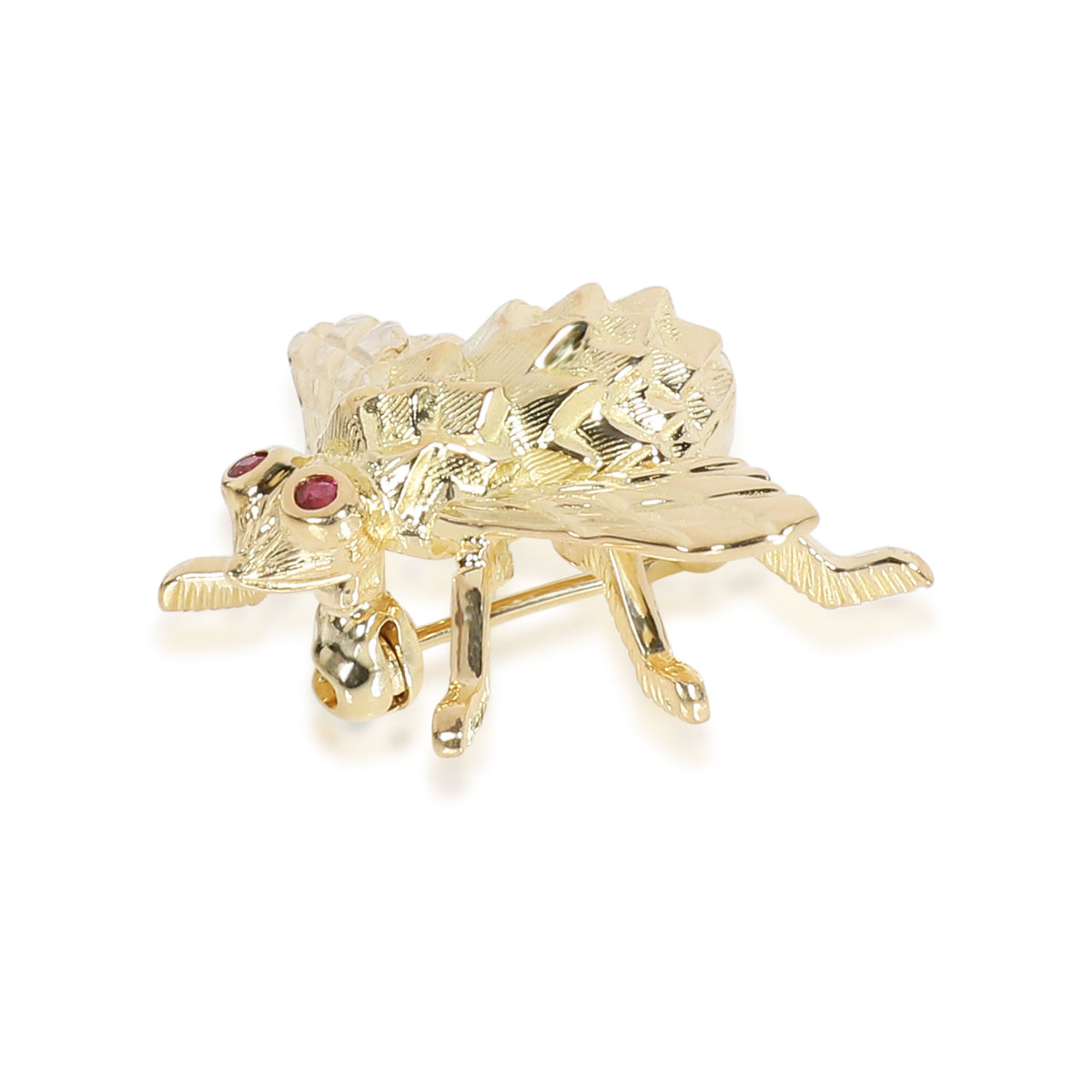 Tiffany & Co. Vintage Fly Brooch with Ruby Eyes in 18K Yellow Gold